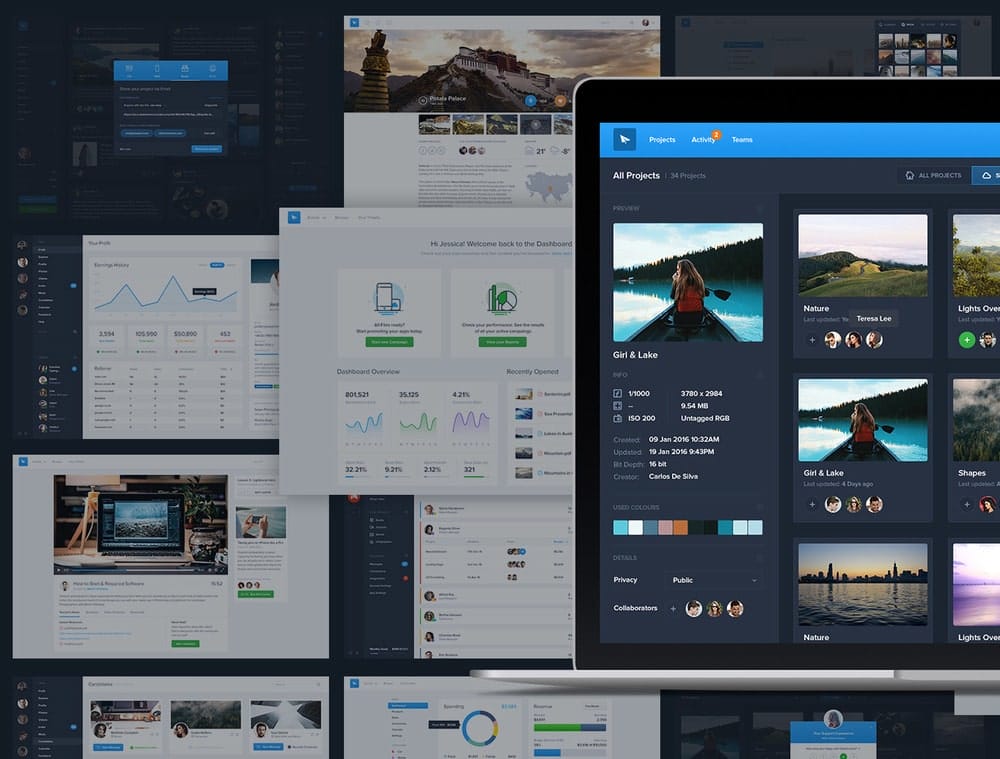 Free Dashboard UI Design PSD 121 Dashboard UI Kit