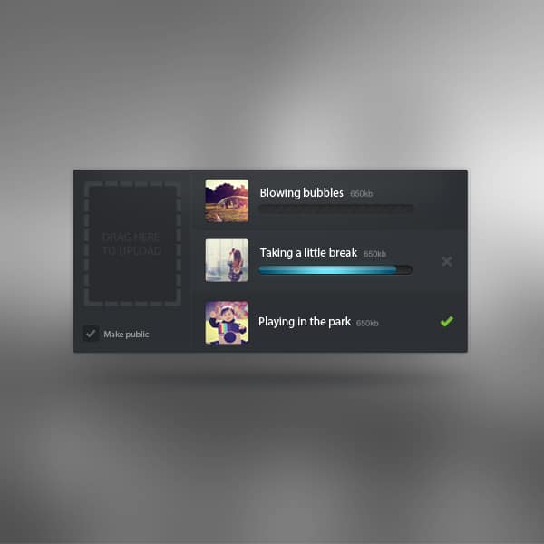 100 + Web Widget Designs PSD 98 Drag-2-Upload-Widget