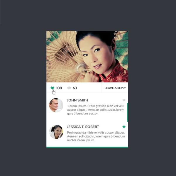 100 + Web Widget Designs PSD 95 Flat-Photo-Comments-Widget