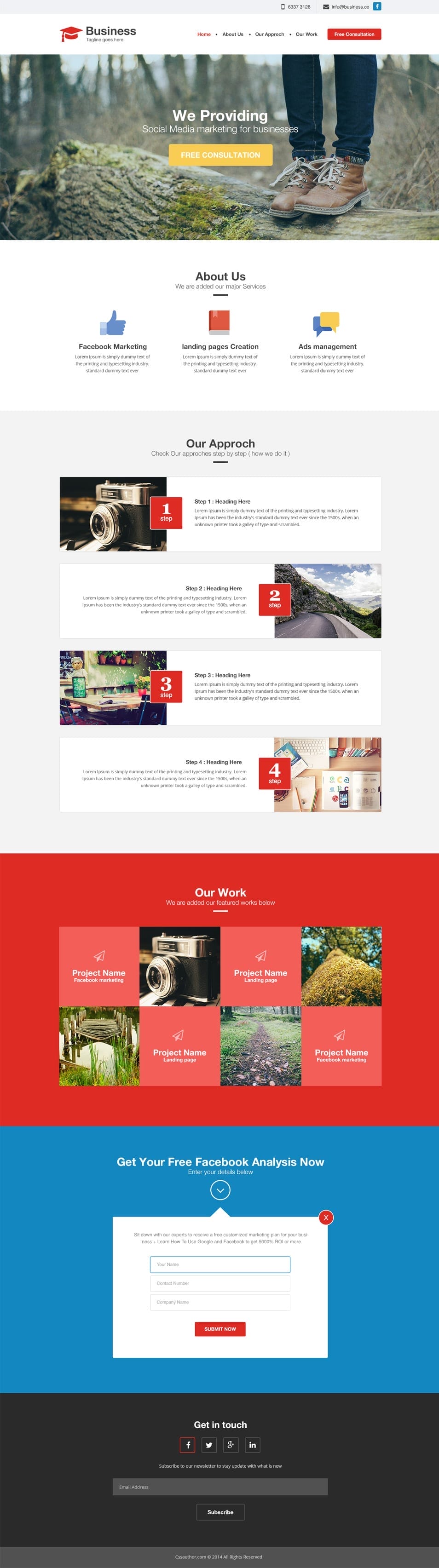 Agency / Business Website Template PSD 2 Free Agency - Business Website Template PSD_cssauthor.com