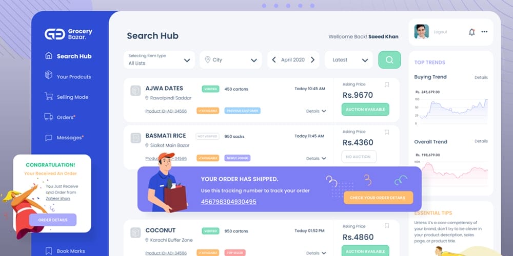 Free Dashboard UI Design PSD 191 Free Ecommerce Dashboard Template