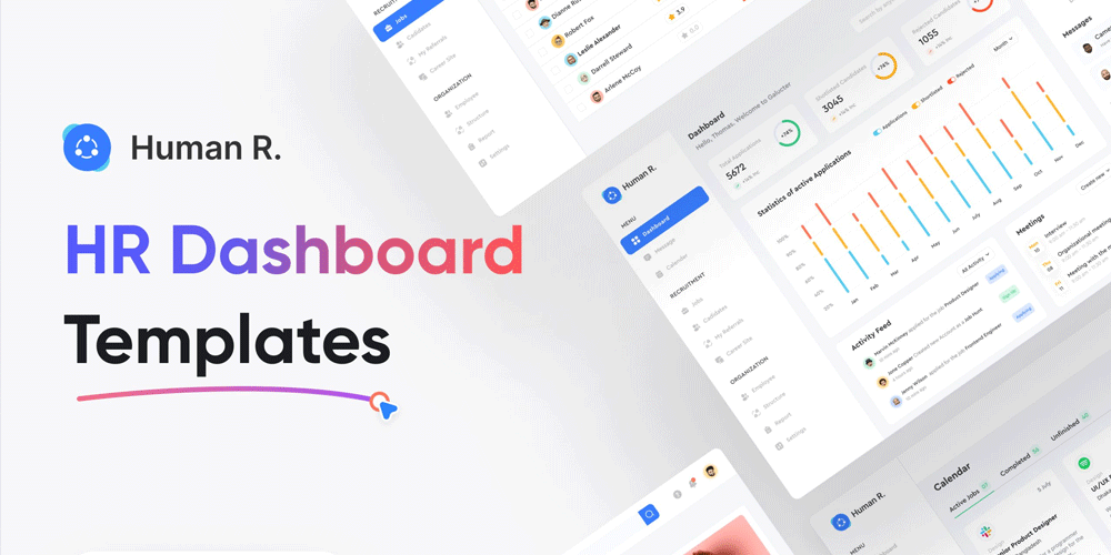 Free Dashboard UI Design PSD 241 HR Dashboard UI Kit