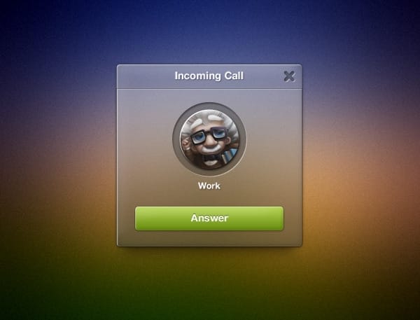 100 + Web Widget Designs PSD 100 Incoming-Call-Widget