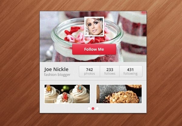100 + Web Widget Designs PSD 11 Instagram-Widget