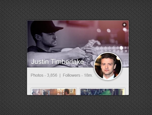 100 + Web Widget Designs PSD 13 Instagram-Widget