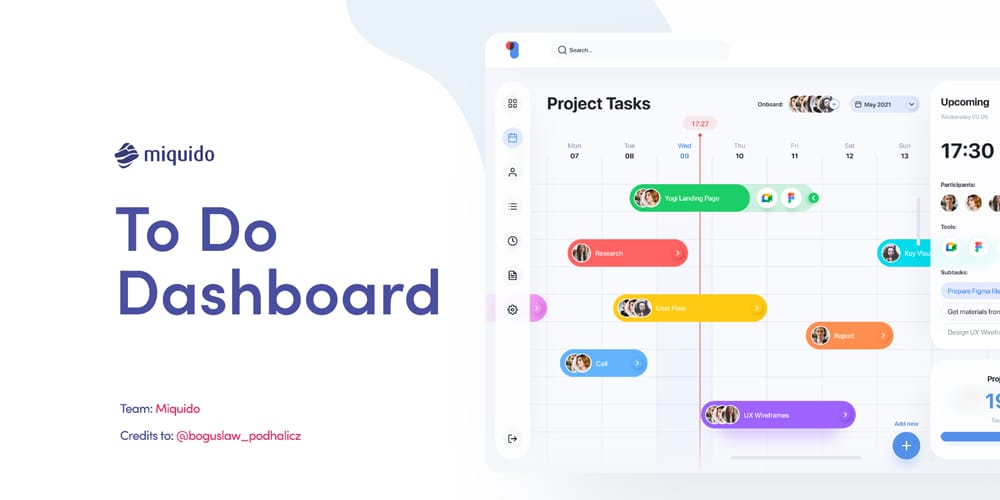 Free Dashboard UI Design PSD 255 Miquido To Do Dashboard UI