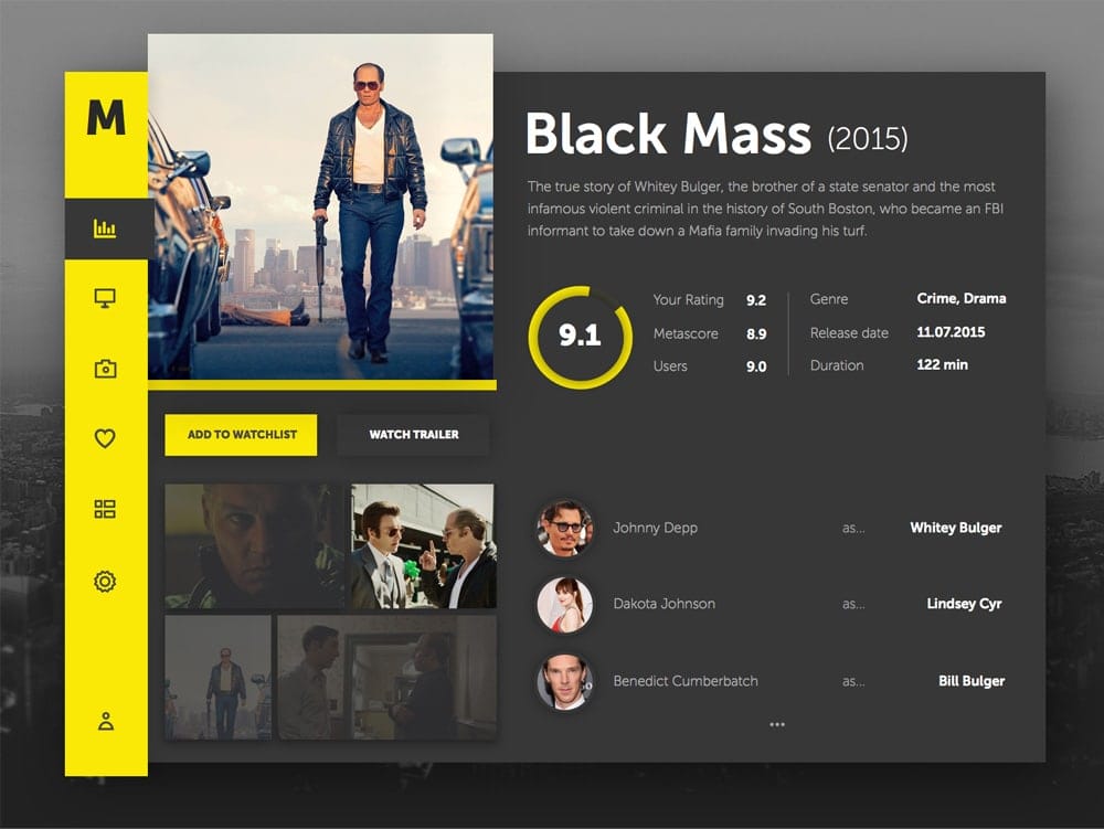 Free Dashboard UI Design PSD 128 Movie Dashboard UI