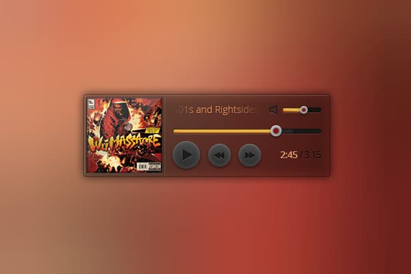 100 + Web Widget Designs PSD 50 Music-Player-Widget
