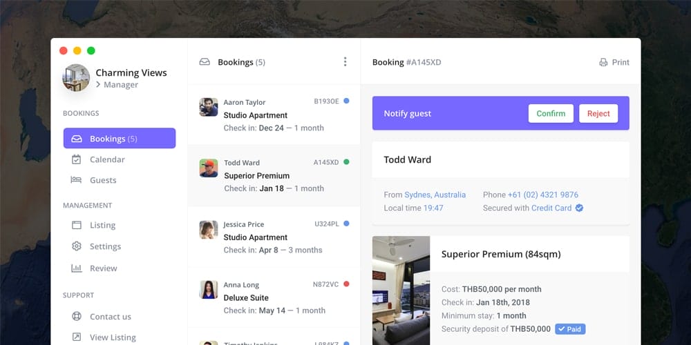 Nomad Rental Hotel Admin Template