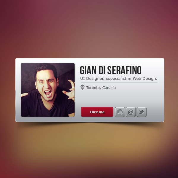 100 + Web Widget Designs PSD 22 Profile-Widget