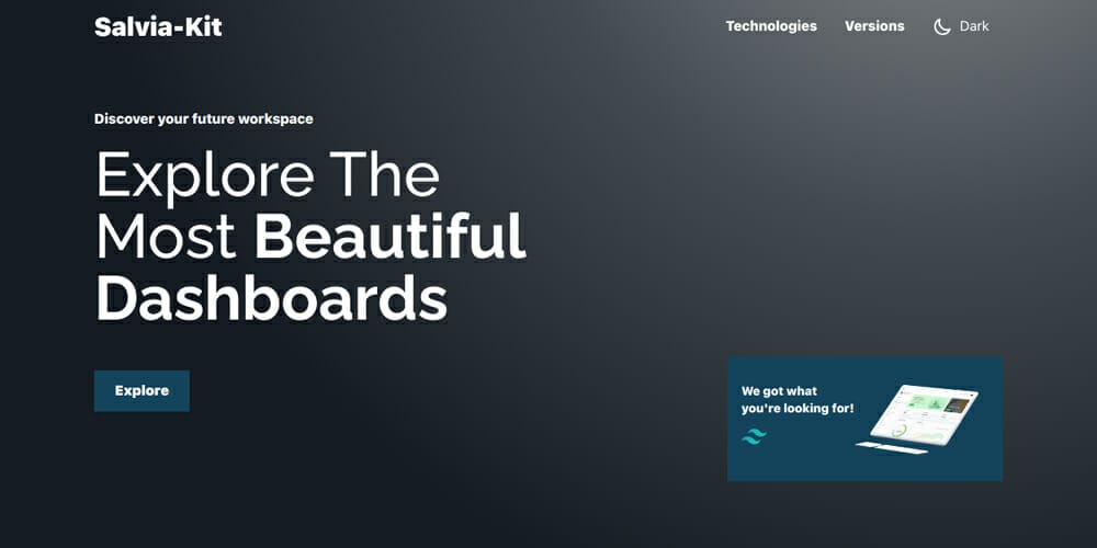 Free Dashboard UI Design PSD 133 Salvia kit Dashboards