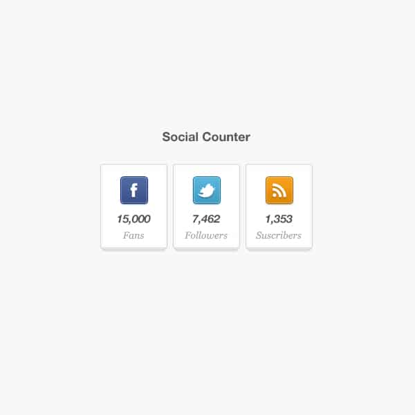 100 + Web Widget Designs PSD 103 Social Counter Widget