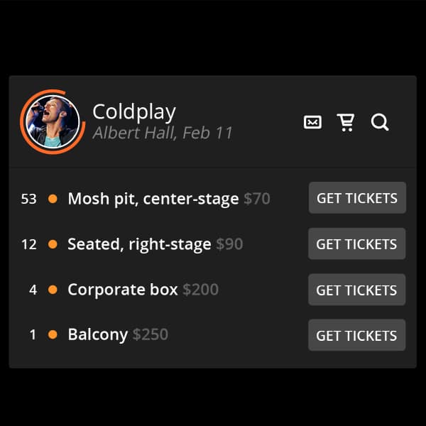 100 + Web Widget Designs PSD 99 Tickets-Widget