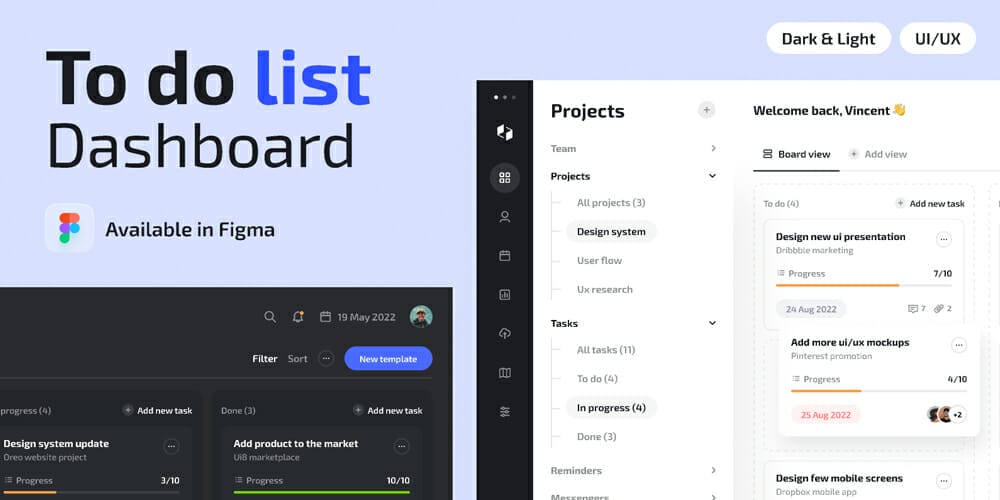 Free Dashboard UI Design PSD 230 To Do List Dashboard