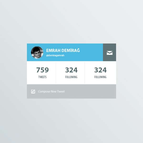 100 + Web Widget Designs PSD 7 Twitter-Profile-Widget
