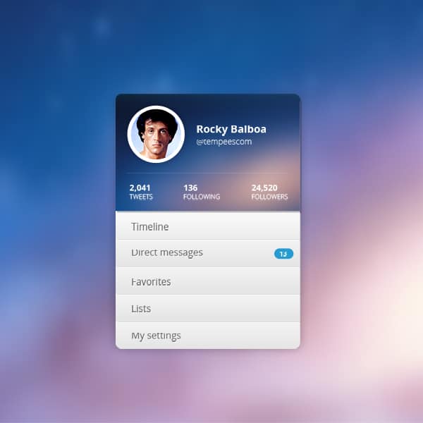100 + Web Widget Designs PSD 9 Twitter Widget