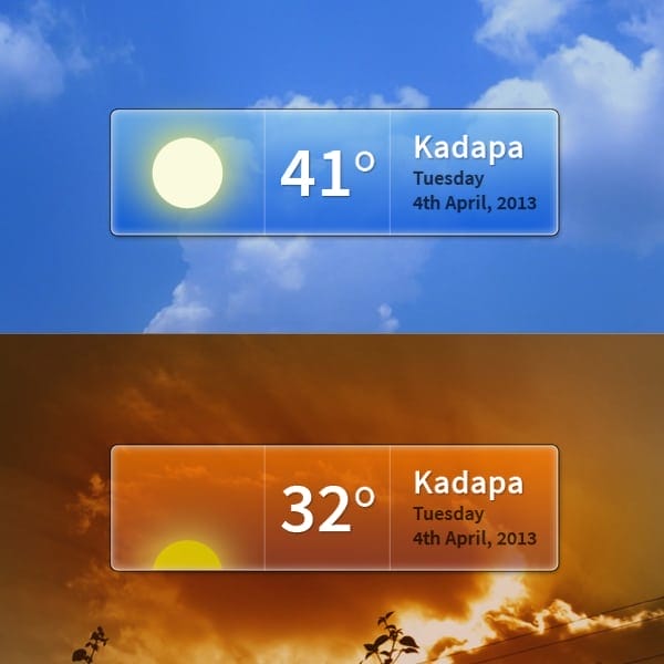 100 + Web Widget Designs PSD 38 Weather-Widget-PSD
