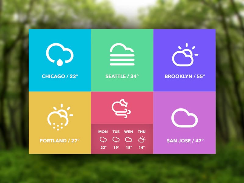 100 + Web Widget Designs PSD 40 Weather Widget