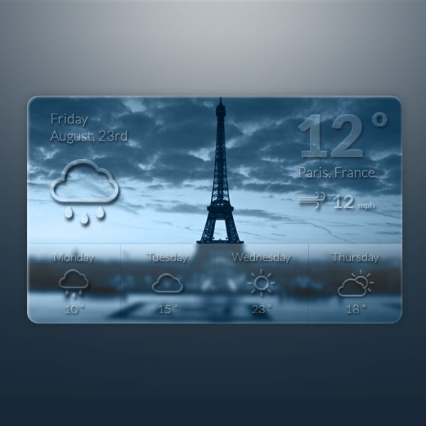 100 + Web Widget Designs PSD 36 Weather-Widget