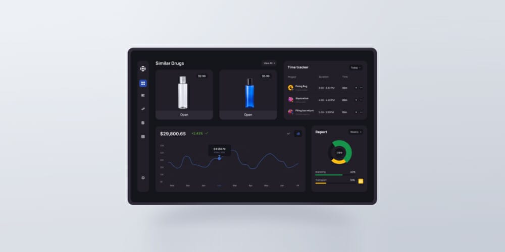 Free Dashboard UI Design PSD 236 Web App Dashboard Design