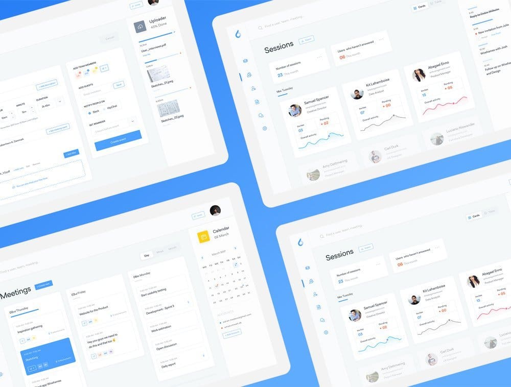 Free Dashboard UI Design PSD 113 ooto Productivity Dashboards