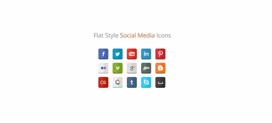 30 Free Flat Style Social Media Icons