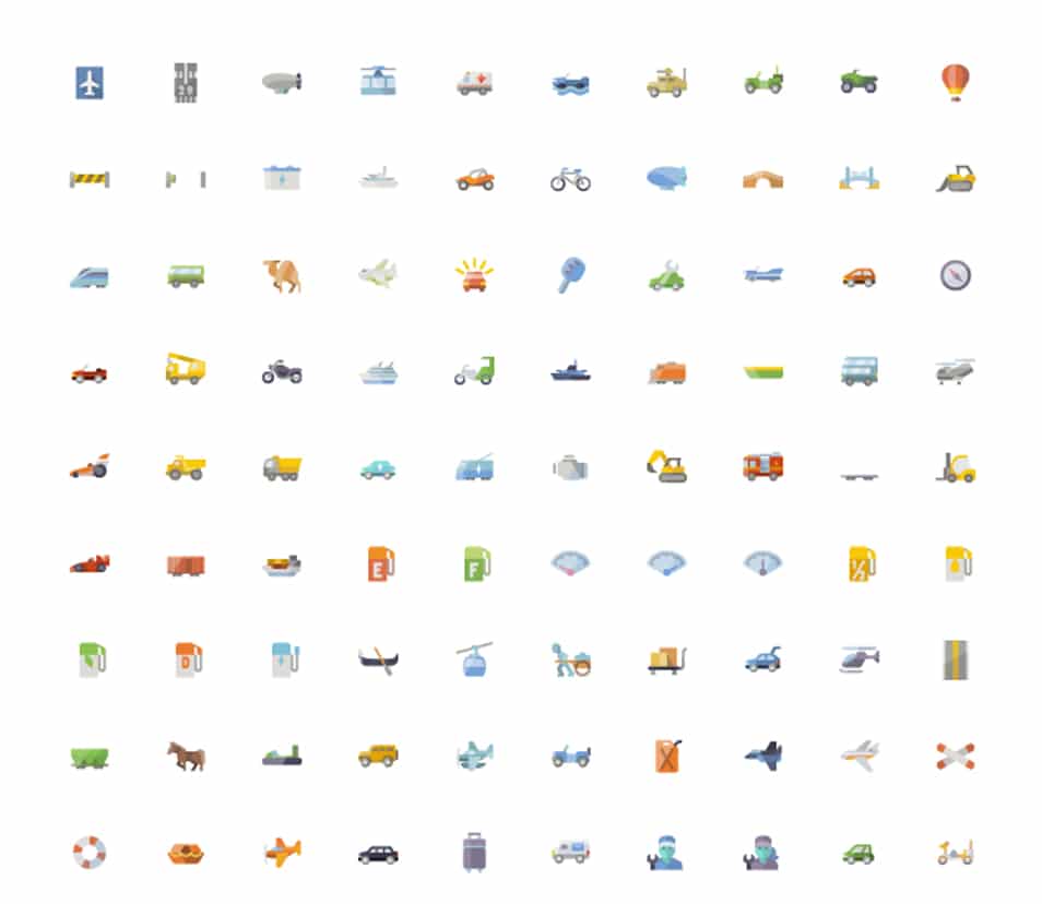 3600 Flat icons set