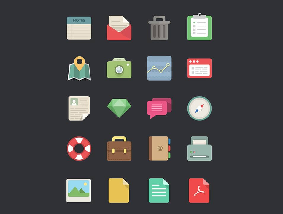 48 Flat Designer Icons