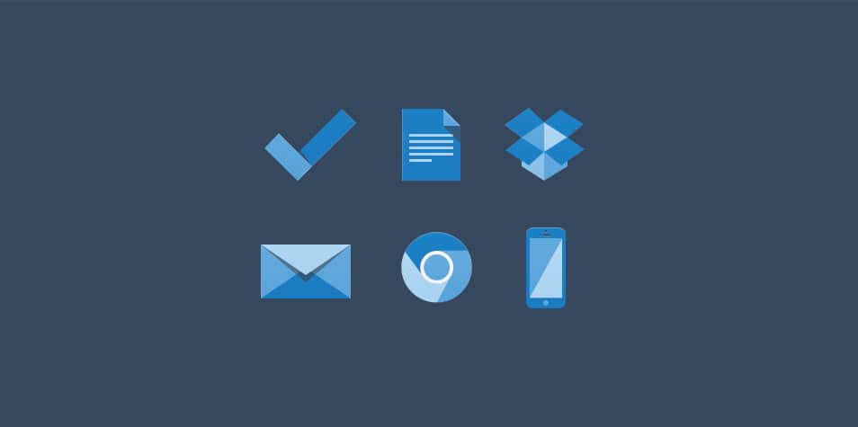 6 Blue Flat Icons