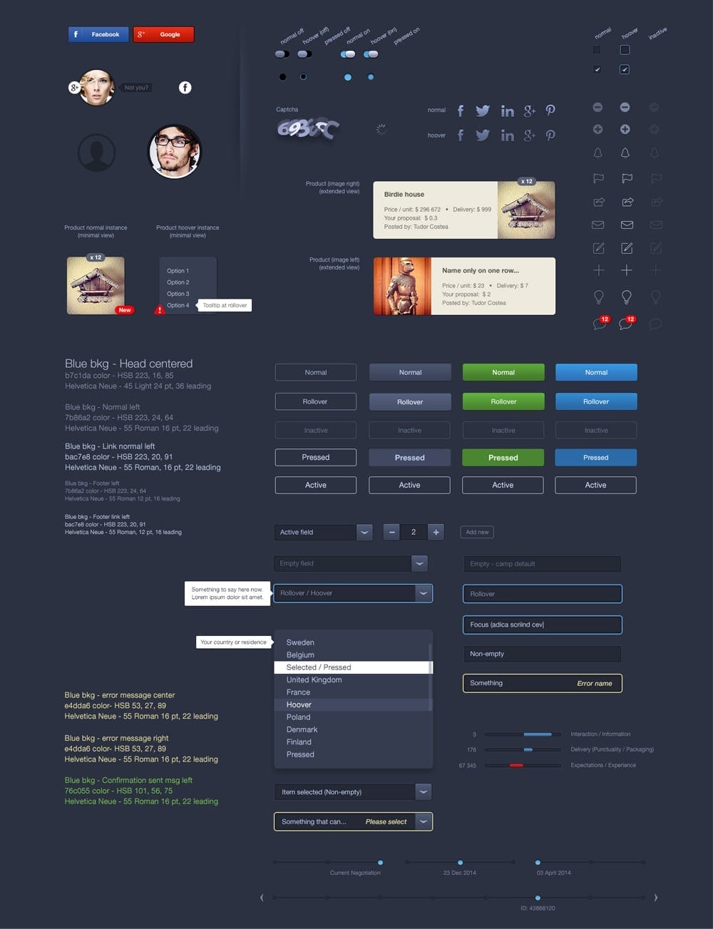 Latest Free Useful UI Elements PSD For E-commerce Websites 41 Dark Blue Free E commerce UI PSD