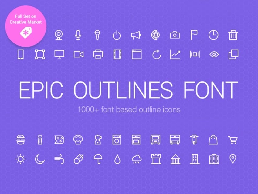 Useful Free Icon Fonts 9 Epic Outlines Font