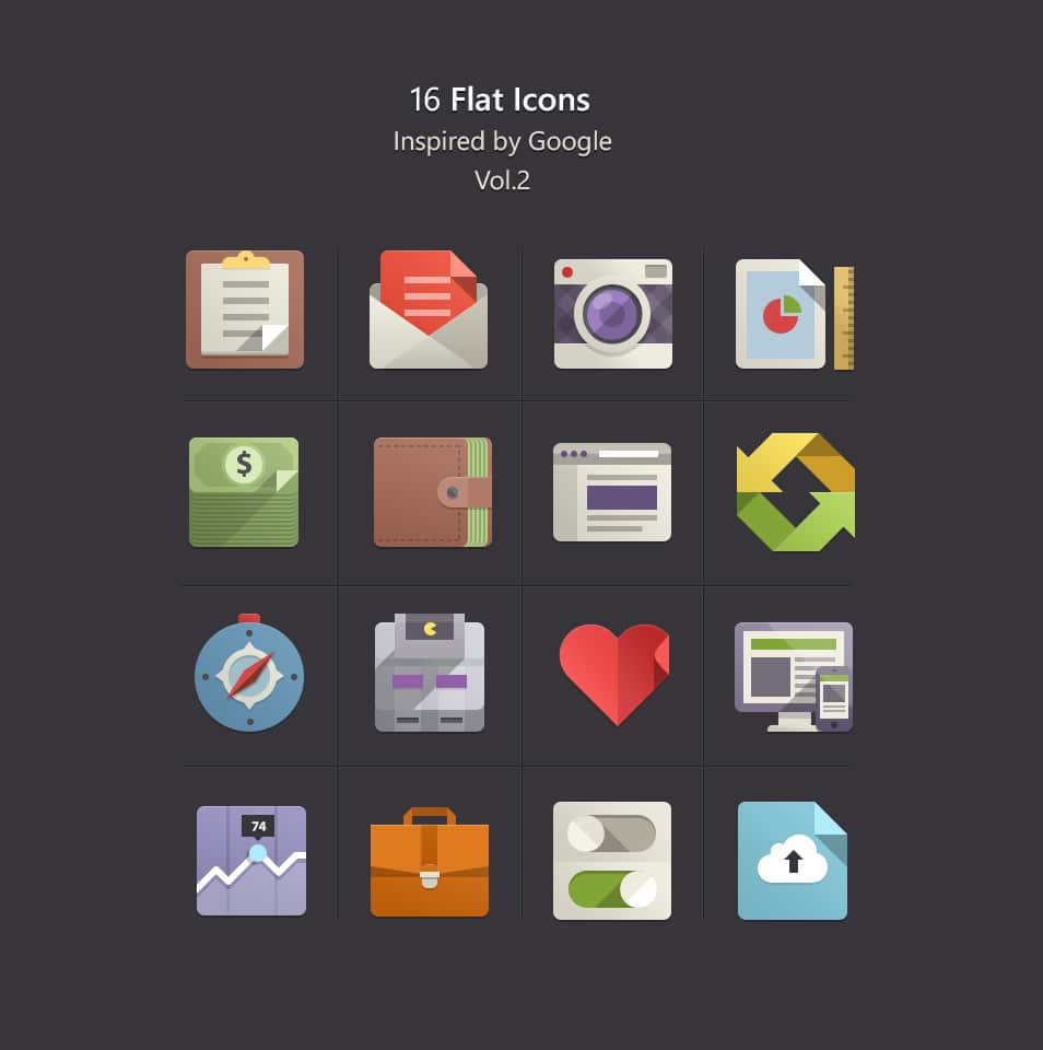 Flat Design Icons Set Vol2