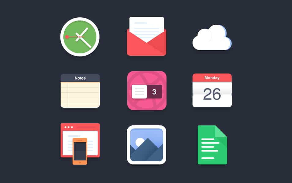 Flat icons PSD