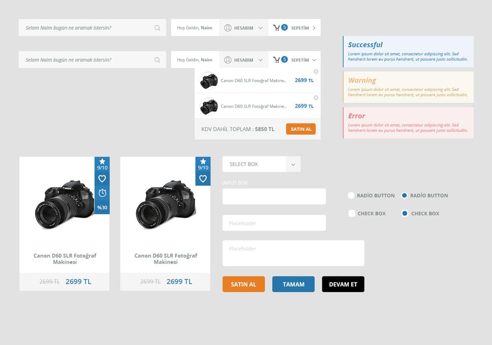 Latest Free Useful UI Elements PSD For E-commerce Websites 40 Free-Flat-E-commerce-UI-Kit-PSD