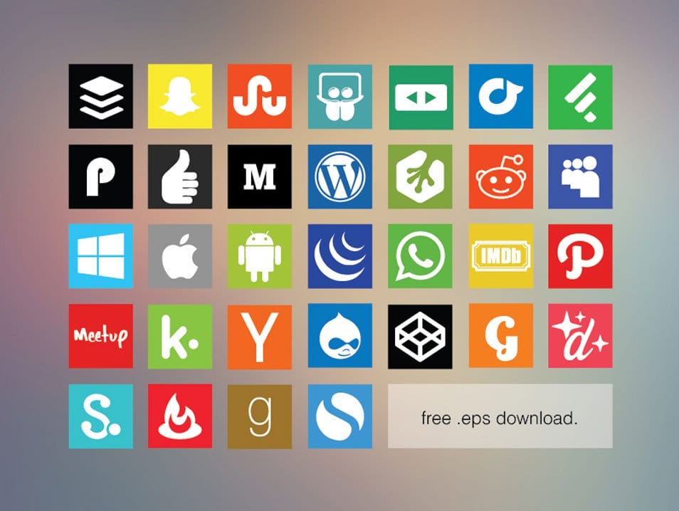 Free Flat Social Media Icon Set 2