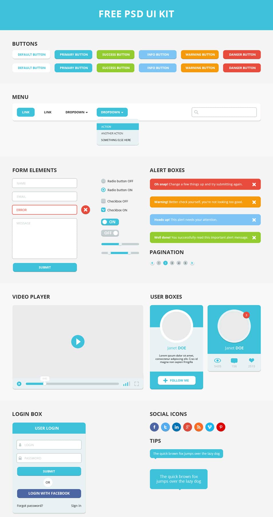 Latest Free Web Elements from June 2014 3 Free PSD UI Kit