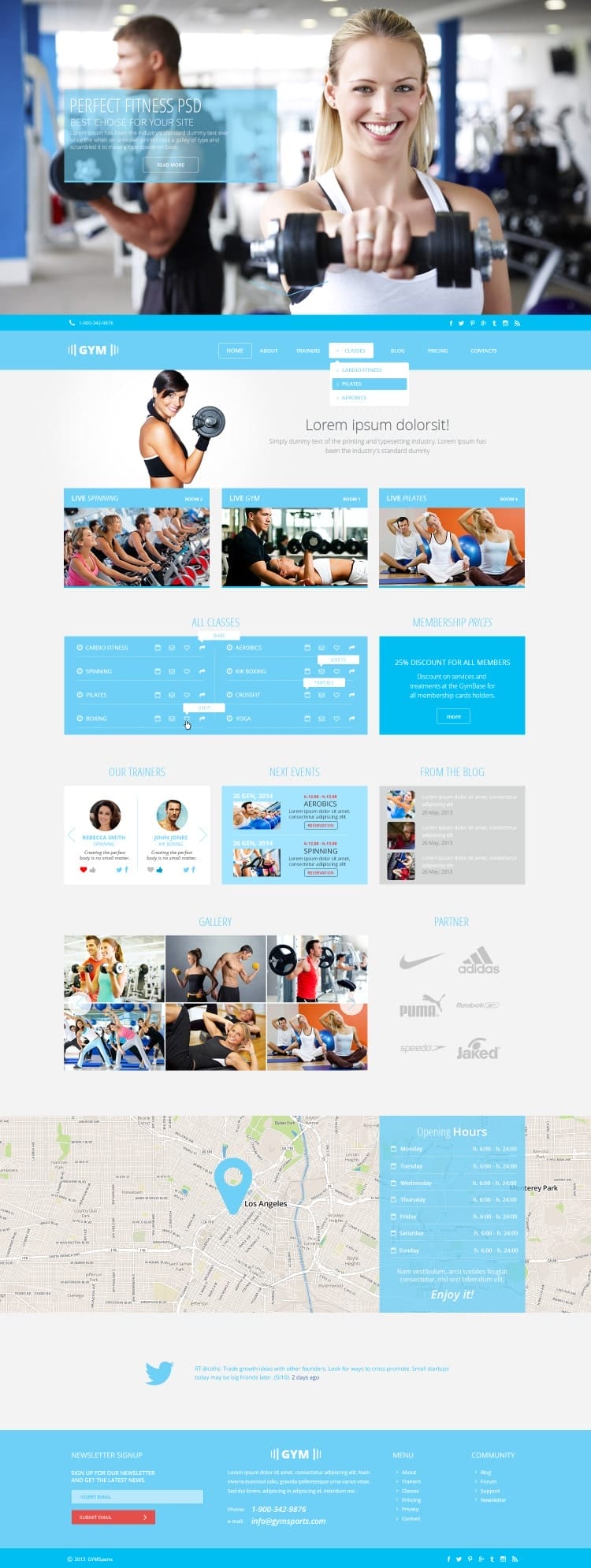 Latest Free Web Elements from June 2014 7 GYMSports Free PSD Template