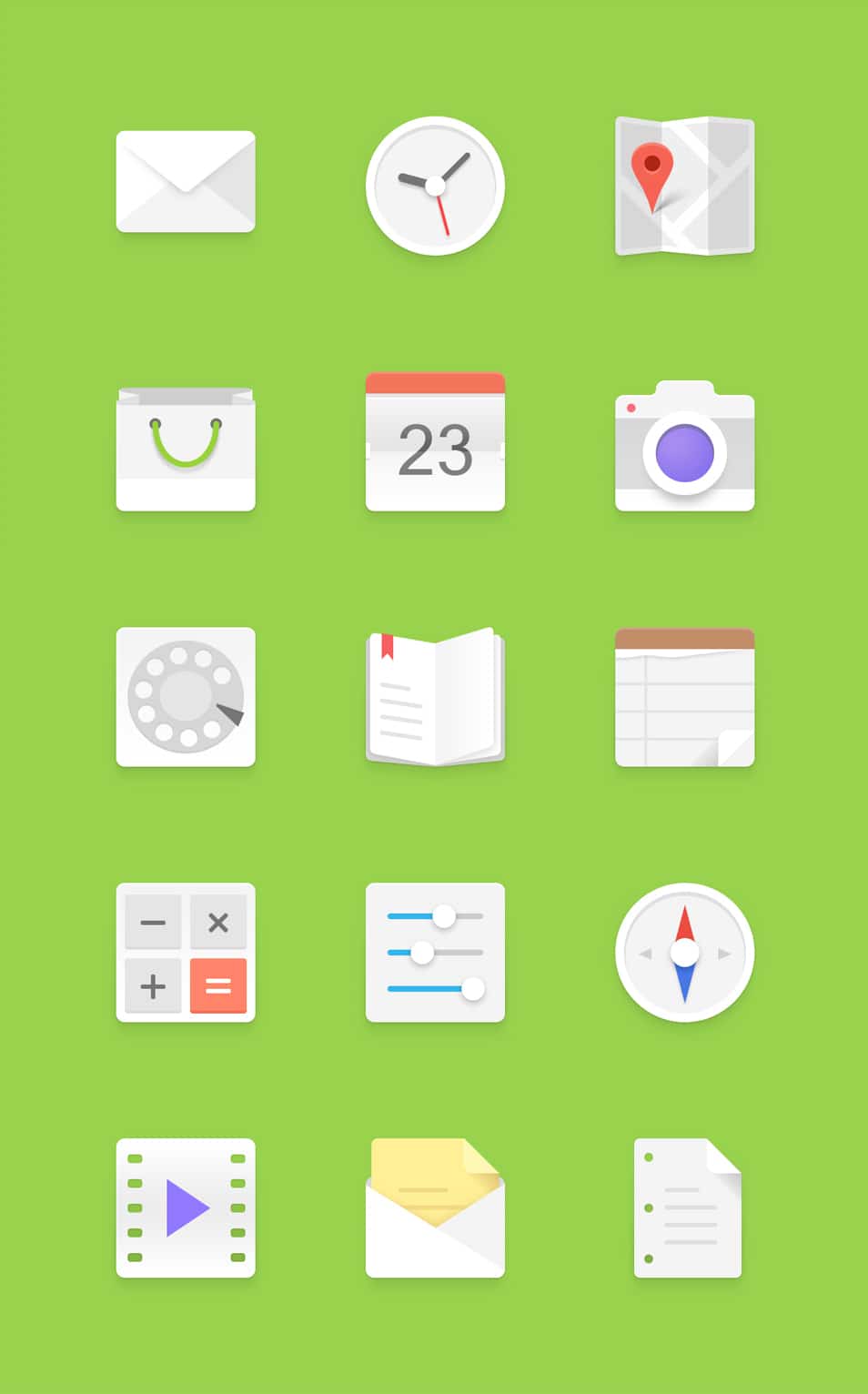 Light Android Icons Set