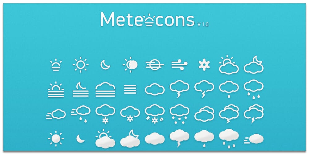 Best Free Line Icon Fonts 20 Meteocons