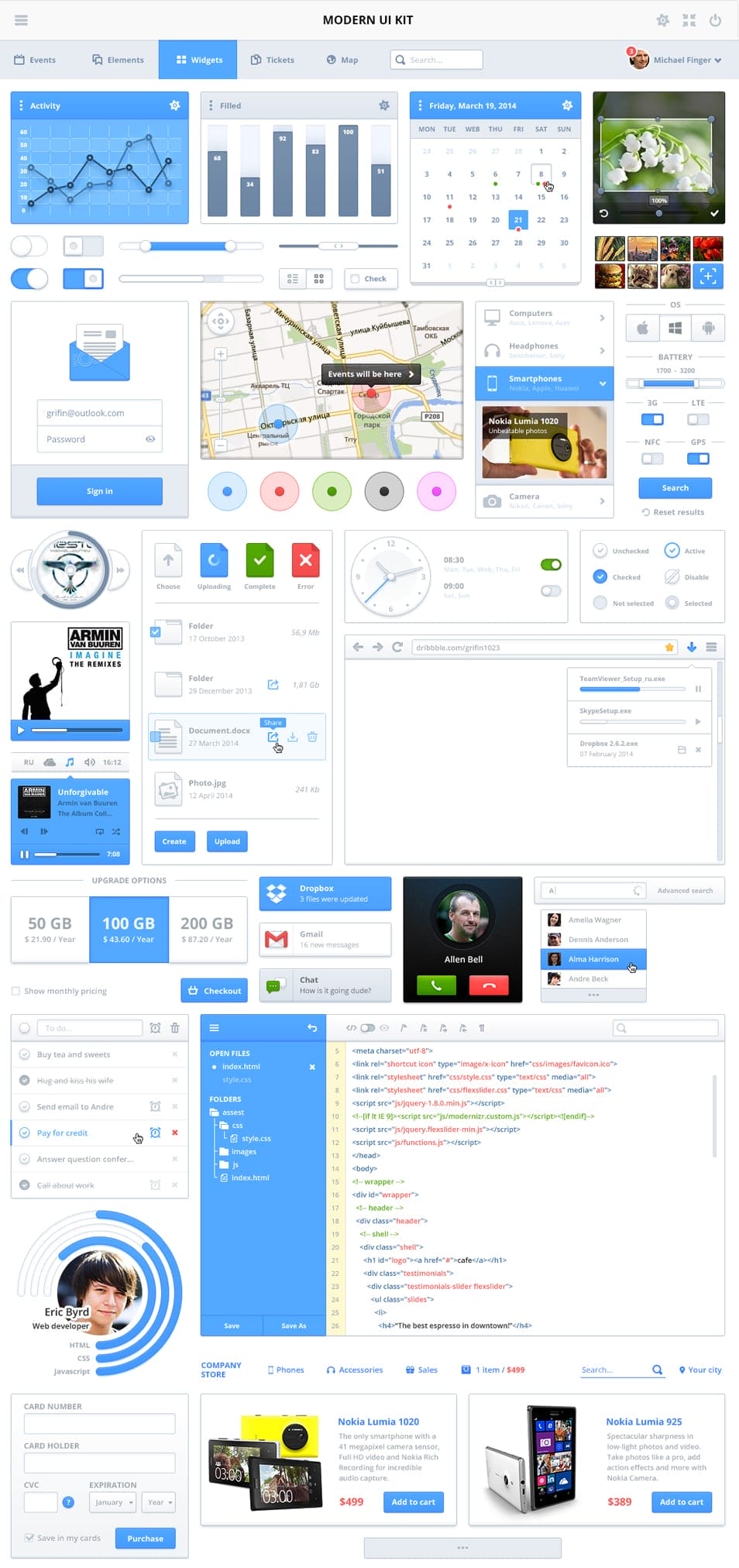 Latest Free Web Elements from June 2014 2 Modern UI Kit