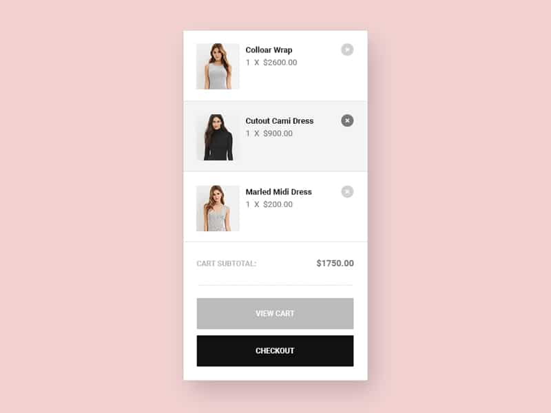 Latest Free Useful UI Elements PSD For E-commerce Websites 3 Shopping Cart UI PSD