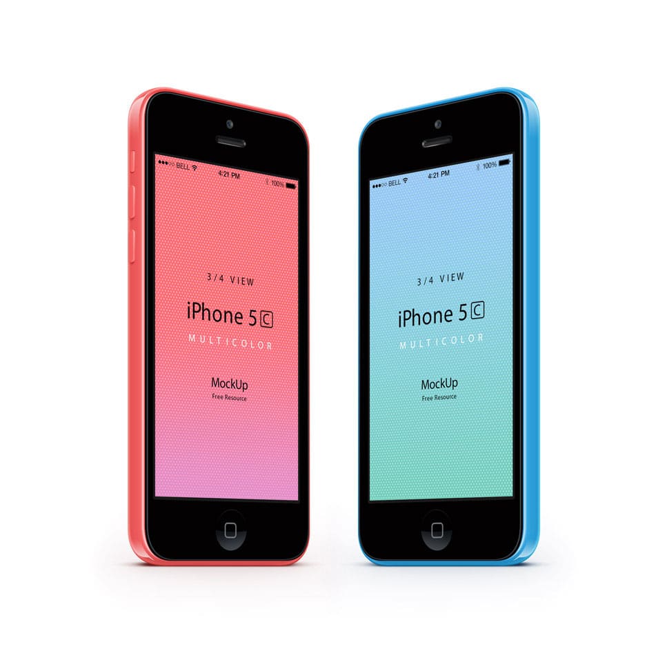 iPhone 5C Psd Vector Mockup