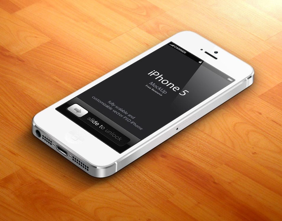 3D iPhone 5 Psd Vector Mockup v2