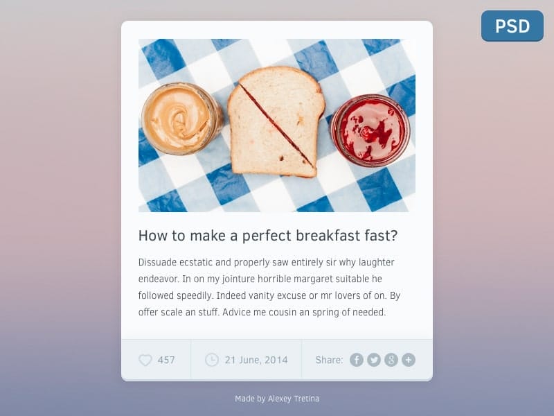 Latest Free Web Elements from June 2014 42 Article Block Free PSD
