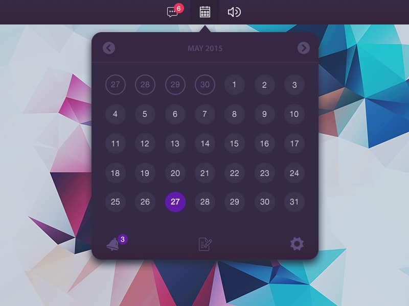 100 + Web Widget Designs PSD 58 Calendar Widget PSD