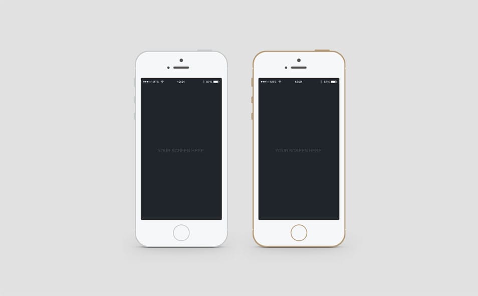 Flat iPhone 5S PSD Mockup