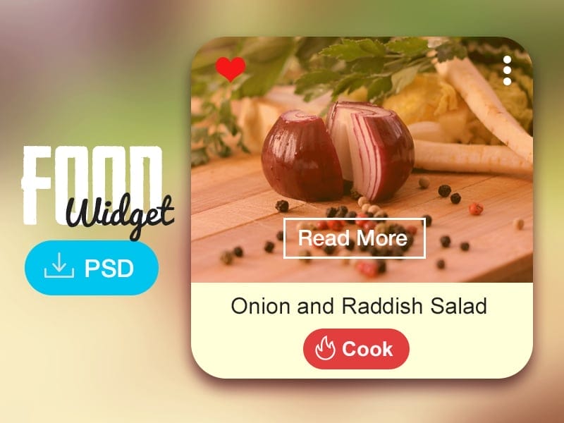 100 + Web Widget Designs PSD 62 Food Widget