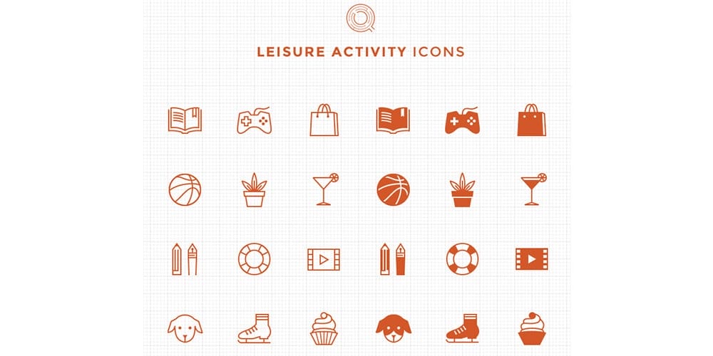 Latest Free Web Elements from June 2014 58 Free Line and Filled Leisure Activity Icons
