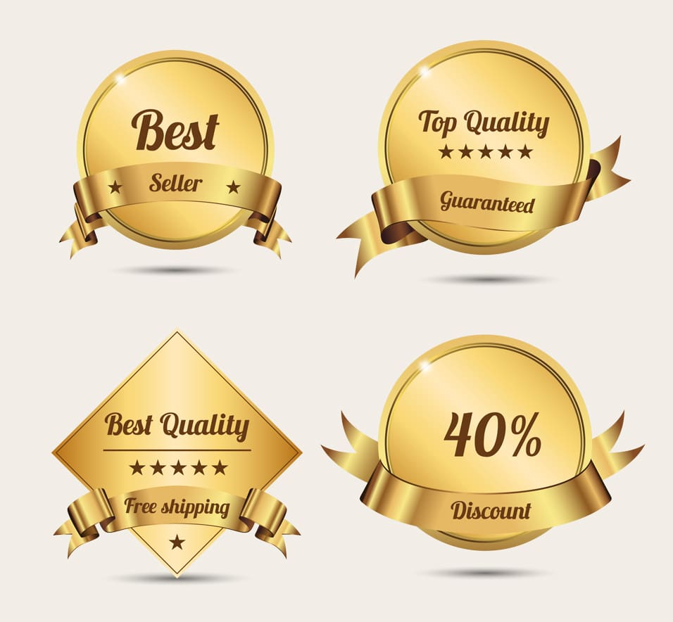 Latest Free Web Elements from June 2014 35 Free Vector Golden Badges