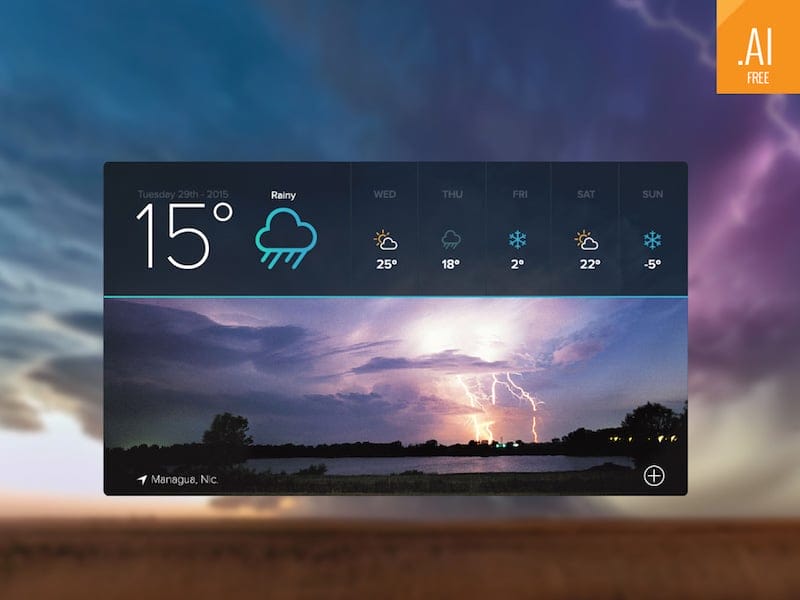 100 + Web Widget Designs PSD 31 Free Weather Widget